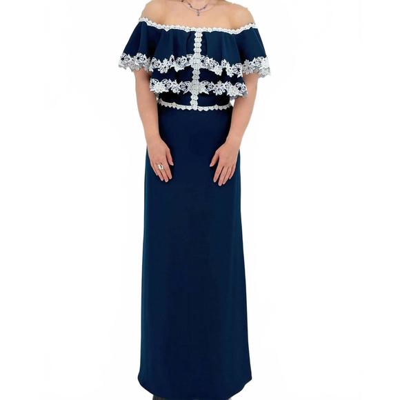 NEW TADASHI SHOJI tiered lace dress in navy NEW TADASHI SHOJI tiered lace dress in navy